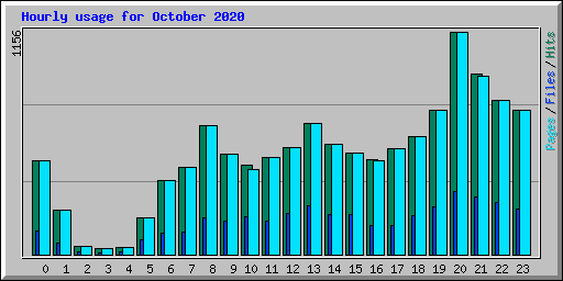 Hourly usage for October 2020